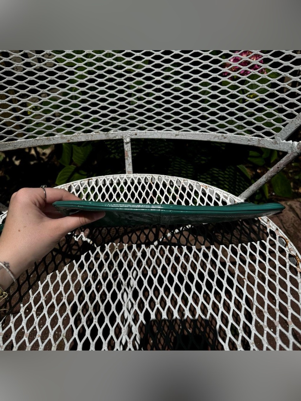 Large Green Coach Patent Leather Wristlet - Picture 3 of 7
